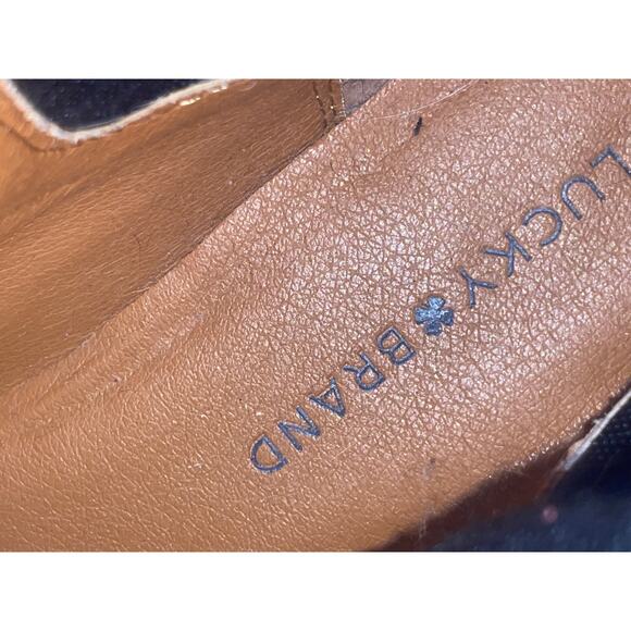 LUCKY BRAND Ellerey Lug Sole Chelsea Boots White Black Size 8.5 39 COMBAT GRUNGE - Picture 5 of 9